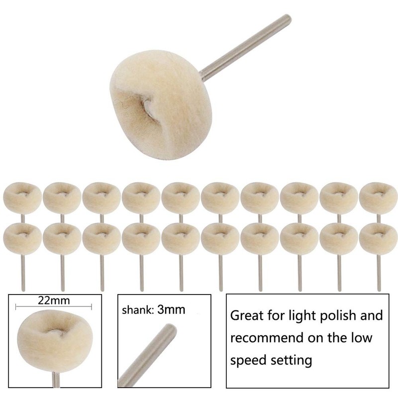 Wool Felt Polishing Buffing Wheel, 10Pcs Grinder Brush with 3mm