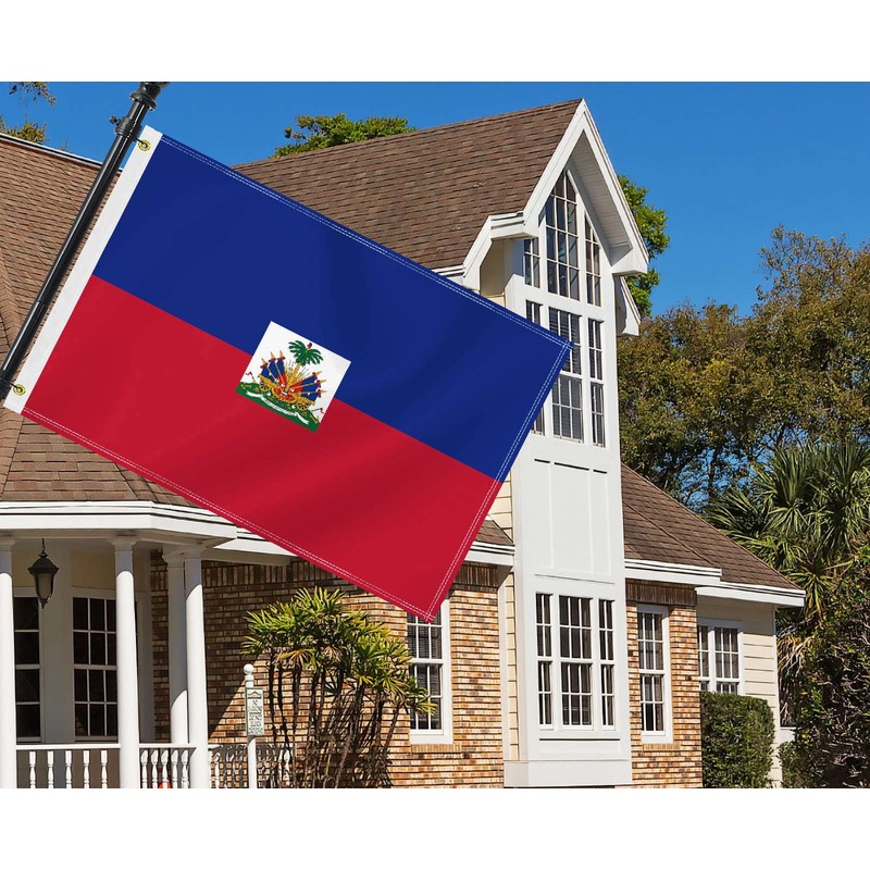 2×3 FT Haiti Flag,Medium 60×90 CM Haitian Outdoor Banner,100D Decor,Doube
