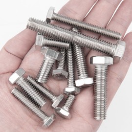 VIGRUE 405PCS Hex Bolts Assortment Kit 1/4-20 5/16-18 3/8-16 Heavy Duty Bolts Screws Nuts Flat Spring Washers Assorted, Includ 3" Long Bolts, 14 SAE Sizes Length 3/4" to 3", 304 Stainless Steel