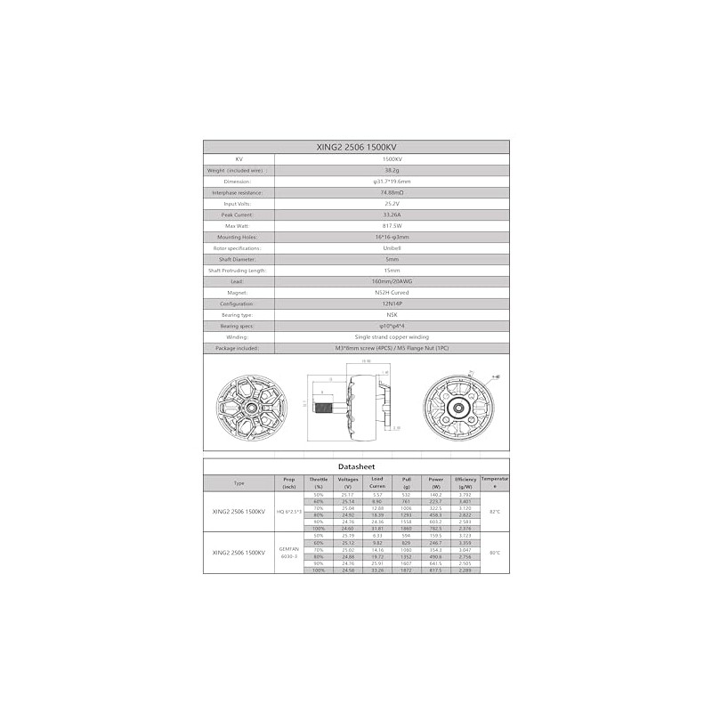 iFlight 1pc XING2 2506 1500KV FPV Brushless Motor 6S for
