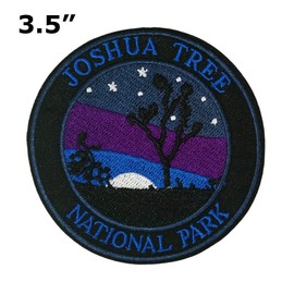 Joshua Tree National Park 3.5" Embroidered Patch DIY Iron or Sew-on Decorative Vacation Travel Souvenir Applique Wander Nature Wildlife Hike Trek Camping Explore Mountains Stars Moon Trails Scout