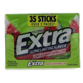 WRIGLEYS Extra Mega Pack Sweet Watermelon Chewing Gum 6 Count - 35 Pieces