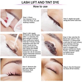 Set de Lash Lift y Lifting Cejas Semipermanente Kit Rizado Permanente Pestañas para Levantamiento Formado Uso Profesional en Salones Belleza