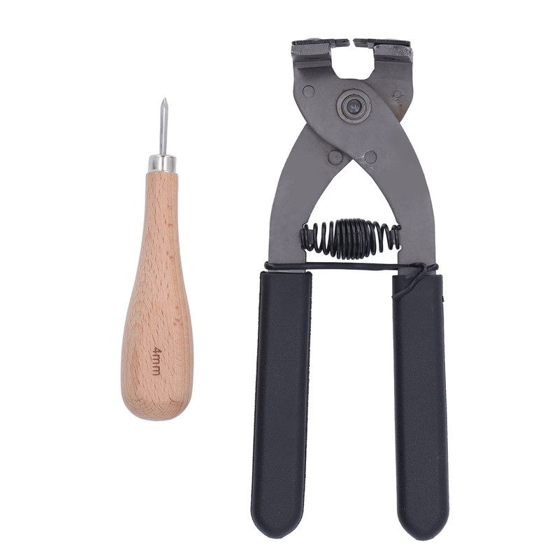 Leather Silent Pliers Diamond Awl Black Handle 4mm 4 Teeth