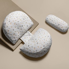Pregnancy Pillows for Sleeping - Pregnancy Pillow Support for Back, Hips, Legs, Soft Maternity Pillow for Pregnant Women Detachable and Adjustable Double Wedge with Pillow Cover (Small, Gray Spot)
