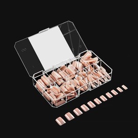 Apres Neutrals Gel-X Lila Box Of Nail Tips, 11 Sizes 00-9, Soft Gel Nail Tip Box, Nail Extensions (150pcs) (Natural Square Short, 150pcs)