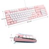Merdia Mechanical Keyboard Gaming Keyboard | Brown Switch Pink &