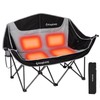 KingCamp Heated Double Camping Chair, Oversized Heavy Duty 550lbs Loveseat