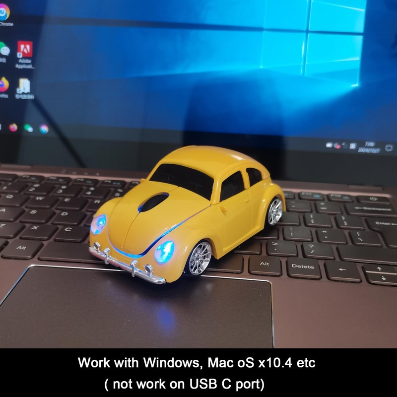 WUQIDA Wireless Car Mouse, Funny Car Shaped Mouse 2.4GHz Optical