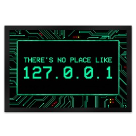 trendaffe Localhost Doormat with IP Address 127.0.0.1 in Turquoise - There's no Place Like