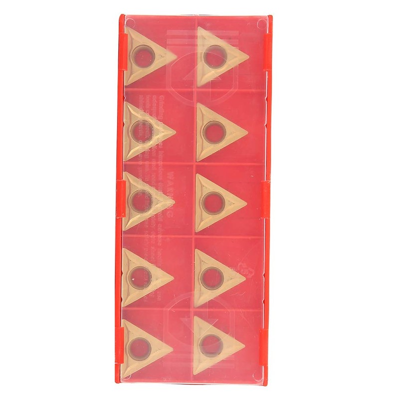 TCMT 16T304 Gold Triangular Tungsten Steel Carbide Insert, 10Pcs/Box High