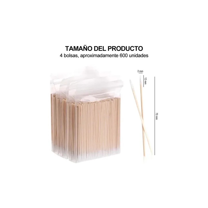 2000pzas Hisopo Madera Algodón Limpiador Maquillaje Multiuso
