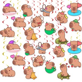 24 Pcs Capybara Hanging Swirls Capybara Ceiling Swirls Decorations Capybara Birthday Party Supplies for Capybara Baby Shower Birthday Decorations Capybara Party Decorations