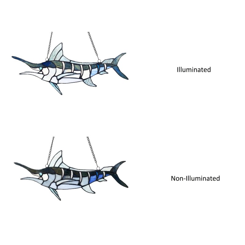RADIANCE goods Animal-Style Stained Glass Window Panel 16" Wide