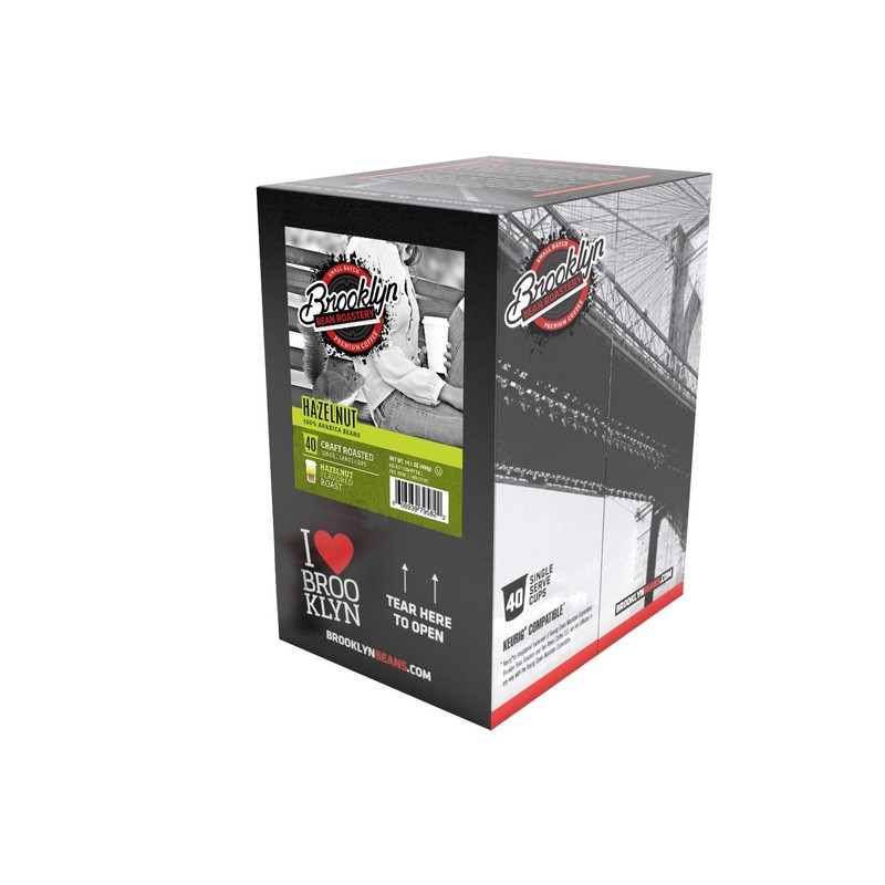 Brooklyn Beans Hazelnut Gourmet Coffee Pods - Compatible with Keurig