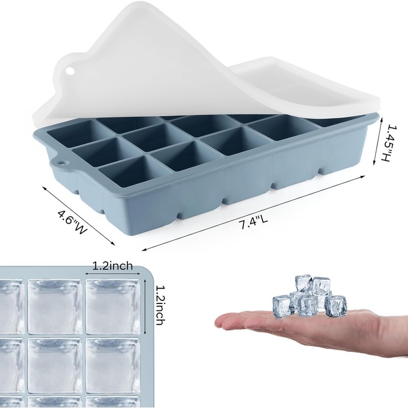 3 PCS Cubitera de silicona, Bandejas de Silicona para Cubitos