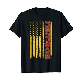 USC American Flag Fight On! V Sign T-Shirt