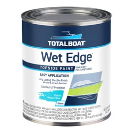 TotalBoat Wet Edge Topside Marine Paint Premium Polyurethane Coating for Boats, RVs, Exterior Trim, Fiberglass, Metal, and Wood (Classic Whaler Blue, Quart)