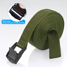Hejo 4PCS Ratchet Straps, Green Ratchet Tie Down Straps with Cam Buckle, Heavy Duty Tensioning Belts Adjustable Lashing Straps for Motorcycles, Bikes, Luggage(500x2.5cm)