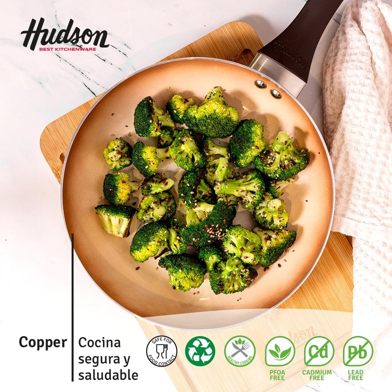 HUDSON Ceramic Nonstick Fry Pan 9.5 Inch Cookware, Pots and