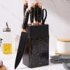 Chef Knife 7-Piece Chef Knife Set, Black and Gold, with
