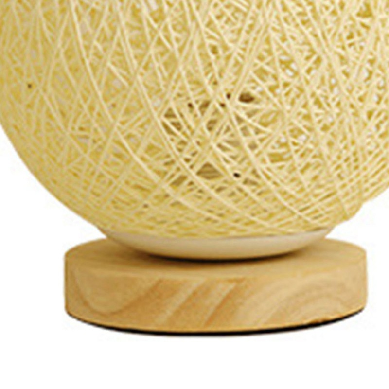 LED Bedside Table Lamp Dimmable 3W Creative USB Rattan Ball