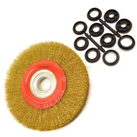 200mm 8" Steel Wire Wheel/Brush Adapters 6" and 8" Bench Grinders Sil148