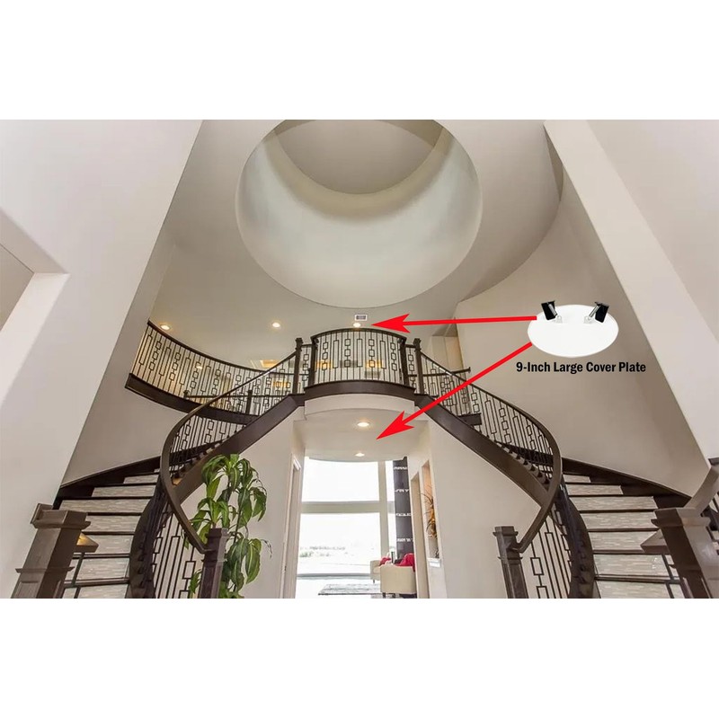 iMBAPrice IMBA-CP9000-1 9-Inch Diameter Screwless White Plastic Ceiling Cover Plate