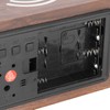 Wireless Charging Clock Digital LED Electronic Alarm Rectangular Wooden Bedside