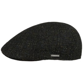 Stetson Texas Classic Wool Flatcap Peaked Cap Winter Hat Wool Cap Flat Cap Gatsby Cap Men's Made in The EU Winter Cap with Peak, Lining Autumn / Winter - Black