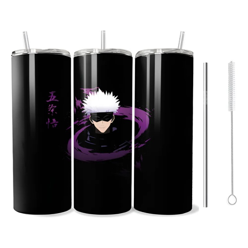 Termo Jujutsu Kaisen Satoru Gojo Acero Inoxidable 600ml Negro