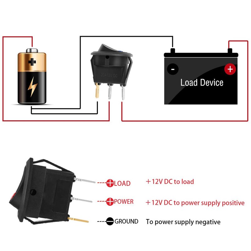 RUNCCI-YUN Pack of 5 DC 12 V 20 A Round
