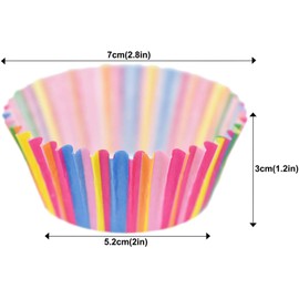 400PCS Disposable Baking Paper Cups Cupcake Liners Colorful Rainbow Combo Baking Cases Disposable Baking Cups Set Standard Size, for Parties, Birthdays, Weddings, Baking Studios, and More