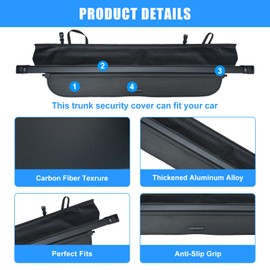 AUXKO Retractable Cargo Cover for Honda CRV 2023-2026, Trunk Cover Shade Cover for 2025 2026 Honda CRV, Shielding Shade Anti-Peeping Luggage Privacy Screen,Carbon Fiber(NOT for Sport Touring Hybrid)