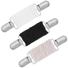Clothing Cinch Clip, 3pcs Vintage Retro Design Non-Slip Grip Adjustable Fastener for Women’s Sweaters Shawls, and Dresses Cardigans in Black White, and Grey