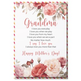 BlinkBlink Happy Mothers Day Card for Grandma, Grandma Mother' s Day Card with Seal and Envelope, Grandma Mothers Day Card from Grandson, Granddaughter, Kids