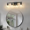 Ruibutrade Bathroom Light Fixtures, 4-Light Black Vanity Light with Hand-Blown