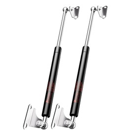 28 Inch Gas Strut 300 Lbs Per Prop, 28" Gas Shock Spring with Mounts Brackets Strut for Heavy Bench Lid Basement Floor Door Hatch Murphy Bed, 2 Pack (Fit 240-330 lbs Weights), Black