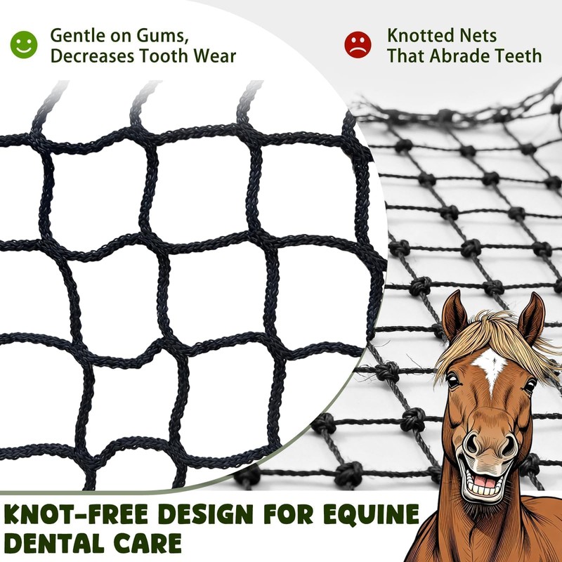 Umisu 5x5ft Bolded Hay Net for Horses – Heavy-Duty Slow