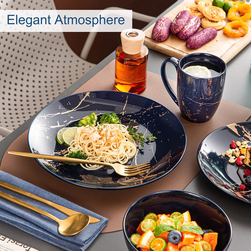 LOVECASA Porcelain Dinnerware Sets for 4, 16 PCS Plates and
