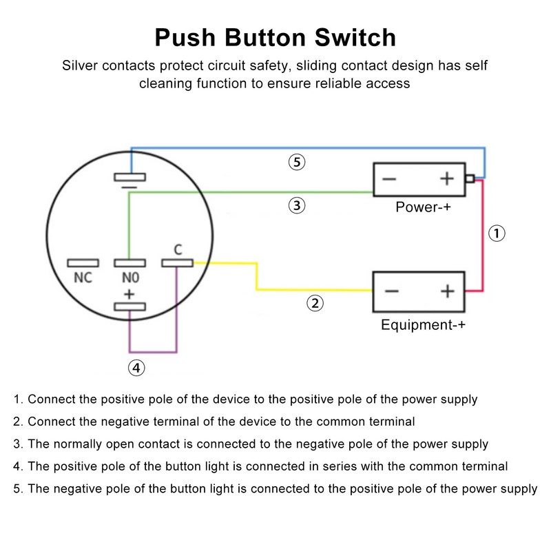 25Pcs Momentary Push Button Switch Self Locking Rectangle with Light