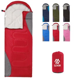 Elevon Sleeping Bag for Adults Teens Kids Cold Warm Weather, Portable Waterproof & Lightweight, Compact with Compression Sack, for 3-4 Seasons Camping, Backpacking, Hiking, Travel, Indoors Outdoors