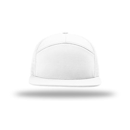 Richardson 168 168P Hat 7-Panel Trucker Cap Hi-Pro Snapback Cap Camo Hat Adjustable Baseball Hat Blank Hat Bulk Hats - White