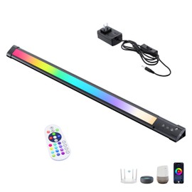 Under Monitor RGB Light Bar, LED Light for Desk Gaming Setup, Plug in Keyboard Light,24 Inch White and Million Color, Wireless Remote, Alexa Smart LED Lights for Room Decor, Desk PC TV