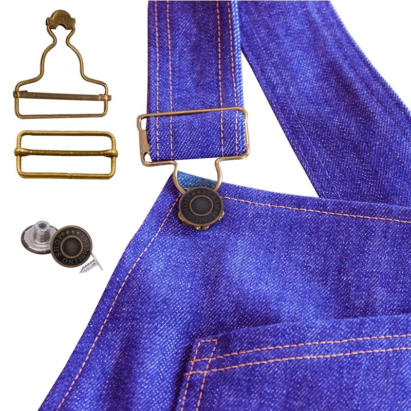 Trimming Shop 35mm Metal Dungaree Buckles with Tri-Glide Sliders &