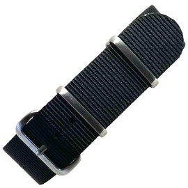 time+ 22mm Military G10 Style Premium Ballistic Nylon Watch Band Strap Black Brushed