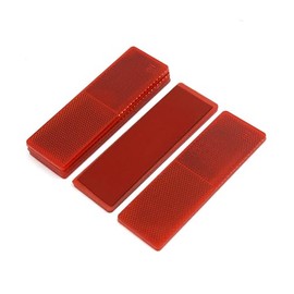 A ABSOPRO Red Reflective Plate Sticky Reflector 14.5cm Long w/o Holes 5 Pcs Item Replacement