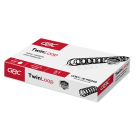 GBC Arillo Metálico Twin Loop 3:1-9/16" para Engargolar, Color Negro, Paquete con 20 Piezas. P7234