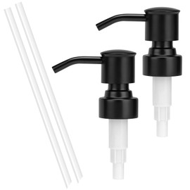 2 Pack Black 304 Stainless Steel Soap Dispenser Pump Replacement Standard 28/400 Thread for Regular Mouth Bottles Lotion Soap Dispenser for Kitchen Bathroom