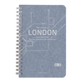 Clairefontaine 83539C - A Spiral Directory Notebook Jeans paper New-York/Paris/Berlin/London/Milan Subway Train Patterns 11x17 cm 100 Lined Pages 90g - Jeans&cocoa - 5 visuals, libr. Random